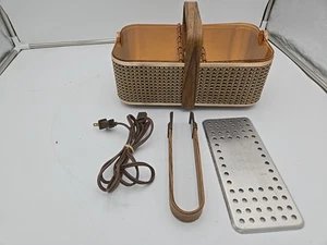 VINTAGE Salton Warmkorb Wärmer Brötchen Brot Brötchen BH-2 geflochten braun Weide GETESTET - Bild 1 von 6