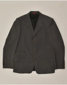 GUESS Mens 3 Button Blazer Jacket IT 48 Medium Grey Check Polyester AT05 - Picture 1 of 3