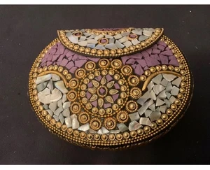 RAMLA HANDGEFERTIGTE MAROKKANISCHE BEVERLY HILLS LILA MOSAIK CLUTCH CROSSBODY TASCHE $ 250 - Bild 1 von 3