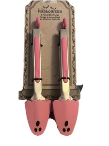 Halloween Pink Ghosts Mini Tongs - Set of 2 NEW - Picture 1 of 4