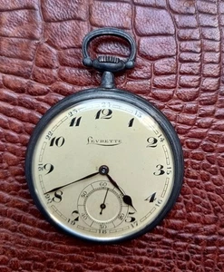 Levrette Bulova Antik Sterling Silber Art Deco Periode Schweizer Taschenuhr  - Bild 1 von 7