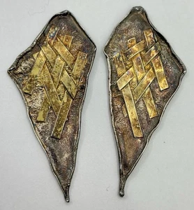 AVI SOFFER STERLING MODERNIST KRIEGSZEIT OHRRINGE BEIDE PFOSTEN ABGEBROCHEN (S1043) - Bild 1 von 7