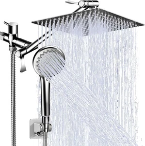 Modern 5-Setting Shower Head Combo, 10 Inch High Pressure Rain Shower Head Hotel - Picture 1 of 6