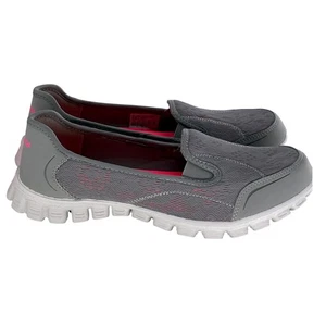Skechers Shoes EZ Flex Memory Foam Women 8.5 Gray Pink Slip On Comfort Walk New - Picture 1 of 8