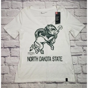 North Dakota State University Women's V-Neck Under Armor Size M Short Sleeve Tee - Picture 1 of 8