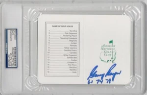 Gary Player Golf signed Masters Scorecard PSA/DNA with dates 61 74 78 insr - Picture 1 of 1