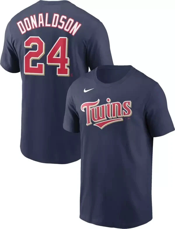 BRAND NEW NIKE MINNESOTA TWINS BLUE TEE SHIRT JOSH DONALDSON #24 (M, L, XL, XXL) - Image 1 of 1