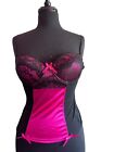 Playboy bunny Y2K black pink corset top Size M
