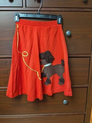 Falda De Colección Stephen Jay Rojo Marrón Caniche Línea A Correa Dorada Talla S Foto 1 de 4