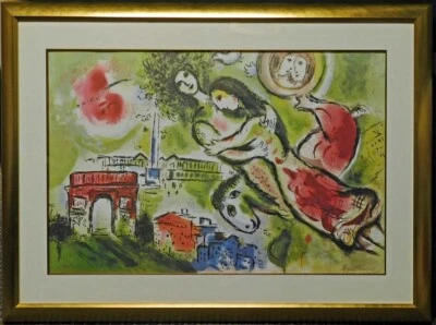 Litografía offset Marc Chagall "Paris L'Opera" Romeo y Julieta enmarcada personalizada Foto 1 de 4