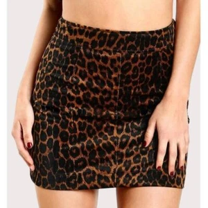 Emanuel Ungaro Crushed Velvet Cheetah Animal Print Mini Skirt Fitted sz 2 4 - Picture 1 of 9
