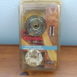 Vintage Richelieu Kristallglas 22k Gold Bett oder Bad Luxus Türgriffe New Old Stock - Bild 1 von 17