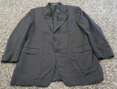 Hickey Freeman Sport Coat Mens Size 44L Gray Striped Two Button Dual Vented - Image 1 of 4