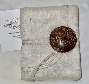 Journal Notebook Notepad Diary Cream Silk Organza With Tie Closure Sak Sum New - Picture 1 of 6