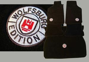 Alfombrilla de terciopelo negro Volkswagen Golf 1 Cabrio Wolfsburg logotipo con maletero alfombra - Imagen 1 de 1