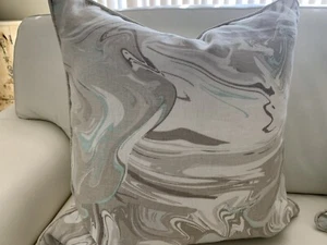 PILLOW COVERS-KRAVET Kate Spade Swirl Linen Print Seafoam/tan 3-20x20 2-13x24 - Picture 1 of 10