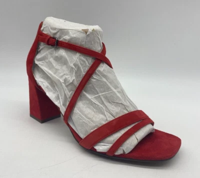 Женские туфли на каблуках с ремешками Naturalizer Tiff красные размер 9,5 широкий ремешок на лодыжке блочный каблук - Изображение 1 из 4