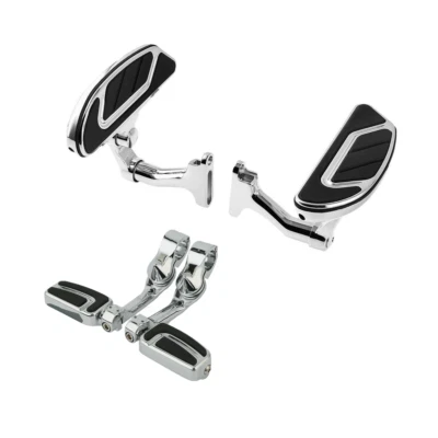 Chrome Floorboard Footrest 1.25'' Mount Fit For Harley Road King FLHR 1995-later - Image 1 of 4