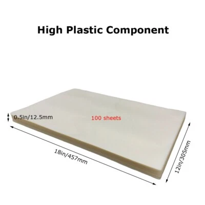 12x18In Laminating Pouch Film 5MIL PVC Thermal Film Laminator 100Sheets/Pack New - Image 1 of 4