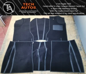 Juego de alfombras hechas a mano a pedido Hessian Back Ford Anglia 105E - Imagen 1 de 4
