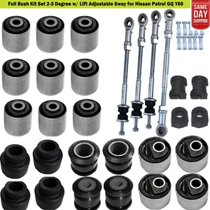 Full Bush Set 2-3 Degree w/ Lift Adjustable Sway Bar FOR Nissan Patrol GU Y61 - Picture 1 of 6