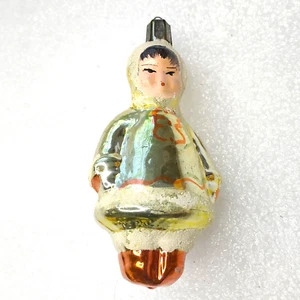 Antik Vintage Merkur Glas Weihnachtsschmuck Weihnachtsdeko Eskimo Mädchen - Bild 1 von 6