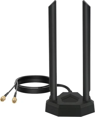 Nelawya WLAN-Antenne 8 dBi Dualband 2,4 GHz 5 GHz 5,8 GHz RP-SMA-Adapter mit