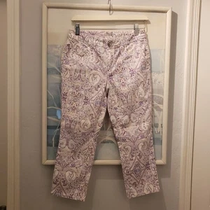 Chico's White Pink Paisley Capri Pants - Sz 00p ( 2p)  Women's  - Bild 1 von 8