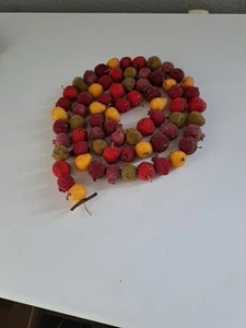 Guirnalda de cadena de frutas confitadas esmeriladas azucaradas vintage 60" decoración de árbol de Navidad - Imagen 1 de 3