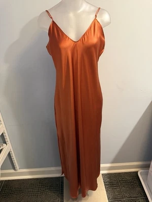 Vestido sin mangas de seda Banana Republic grande naranja óxido 100 % seda Foto 1 de 2