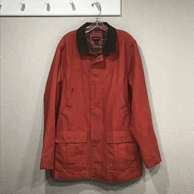 Abrigo de Granero Lands' End Para Hombre LT Tareas Chaqueta Lona Pana Cuello Franela Forrado Foto 1 de 4