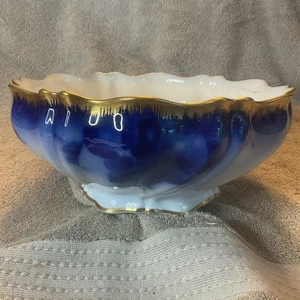 Rare Syracuse China Flow Blue BLUE PLUM Serving Bowl Onondaga Pottery - Picture 1 of 7
