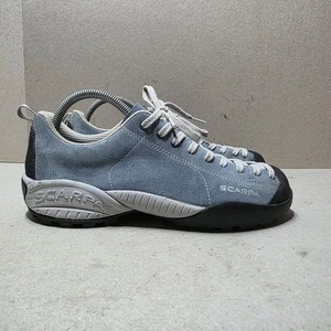 SCARPA MOJITO DAMEN LEDER WILDLEDER BLAU CAMPING WANDERSCHUHE GRÖßE UK6 EU40,5 - Bild 1 von 12