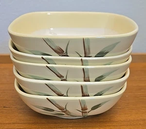 5 Vintage MCM Weil Ware Bamboo Cream Porcelain Fruit/Dessert (Sauce) Bowls 4.5" - Picture 1 of 18