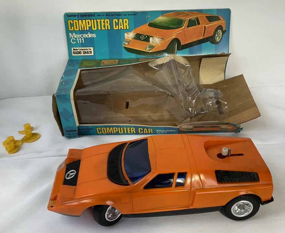Coche Computadora Radio Shack Vintage Años 70 Naranja Mercedes Benz C111 1:18 No Probado Foto 1 de 4
