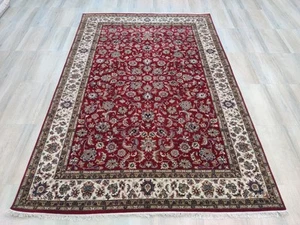 Tappeto vintage autentico 7 x 10 annodato a mano 100% lana orientale floreale allover - Foto 1 di 24