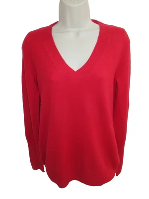 Suéter J Crew 100 % Cachemira Rojo Cuello en V Largo Largo Puede ajustarse a la Talla M Foto 1 de 4