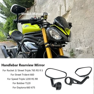 Handlebar Rearview Bar End Mirror For Street Trident 660 Triple 1200 RS/1200 RR - Picture 1 of 7