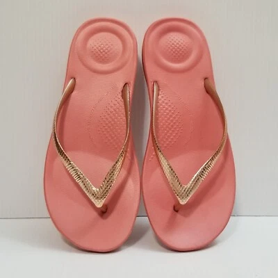 Chanclas FitFlop iQushion Comfort Naranja Mujer Talla 6 Tanga Sandalia Sin Cordones Usadas en Excelente Condición Foto 1 de 4