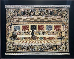 Feiner Hereke Orientteppich Abendmahl Silk Rug 89x66cm tapetto Taepper Alfombra - Bild 1 von 1