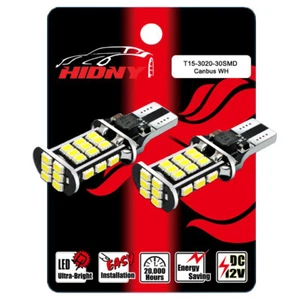 2x 921 912 T15 30-LED 3020 Luz de Reversa de Estacionamiento Luces Estacionamiento Bombilla Blanca 6000K - Imagen 1 de 7
