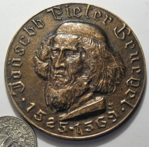 Pieter Bruegel el Viejo 1525-1569 holandés, medalla de pintor renacentista flamenco 60 mm - Imagen 1 de 2
