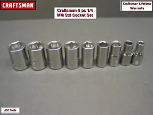 Craftsman 1/4" Drive 9 pc 6 Pt Metric MM Chrome Socket Set 5-13 mm - Picture 1 of 1