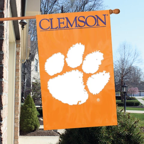 CLEMSON TIGERS APPLIQUE BANNER HOUSE FLAG INDOOR OUTDOOR 44"X28" OVERSIZED SIGN Cover
