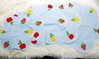 Set of 5 Vintage Placemats - Blue Gingham Plaid Cotton Fruit Appliqué Summer