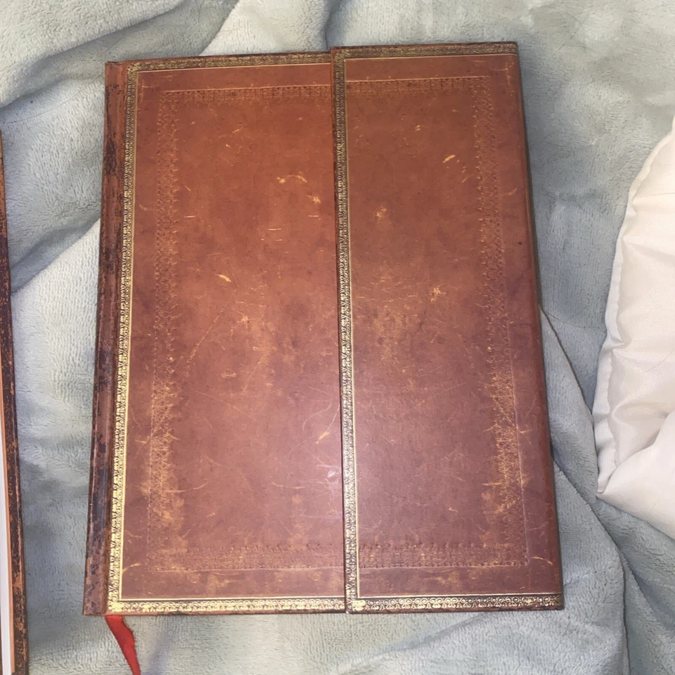 NEW: Paperblanks Hartley & Marks: Hand Tooled Leather Wrap lined journal 2 Books - Image 1 of 4