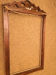 Large Vintage solid wood Frame Ornate Wall Mirror Picture Frame Shabby Chic - Picture 1 of 6