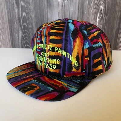 De Colección Años 80 Camionero Cuerda Delantera Sombrero SAN SUN TAG OSFM Ajustable Snapback Multicolor Foto 1 de 4