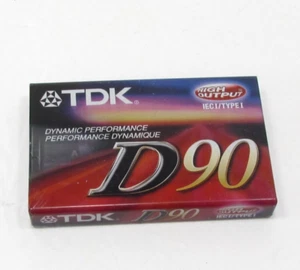 Cintas de casete selladas TDK D90 audio en blanco de alta salida IECI/Tipo I - Imagen 1 de 3