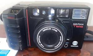 Vintage Minolta AF-Tele Autofokus Kamera schwarz ungetestet - Bild 1 von 8